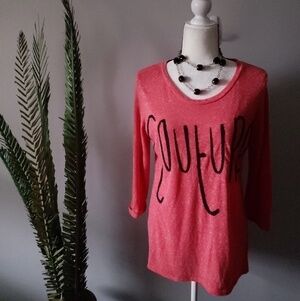 Next red beaded graphic 3/4 sleeve tee